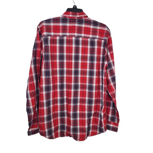 Oakley Mens Shirt Size Large Red Plaid Button Up Long Sleeve Chase Woven Casual - Picture 2 of 12